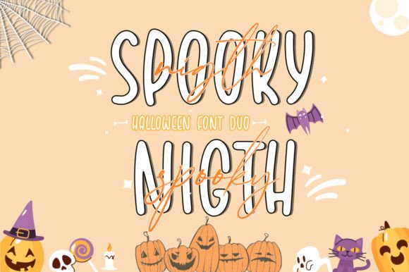 Spooky Nigth Font: A Retro Halloween Typeface for Digital Design